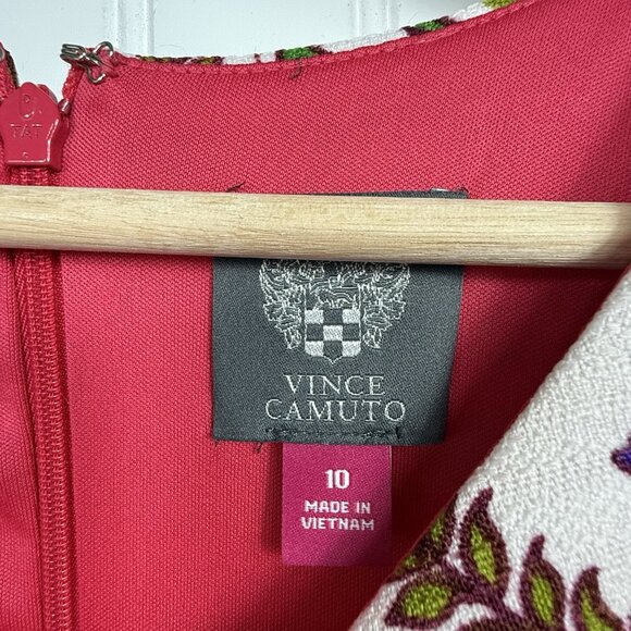 Vince Camuto Tropical Tapestry Sheath Dress Size 10 Sleeveless - Picture 5 of 7